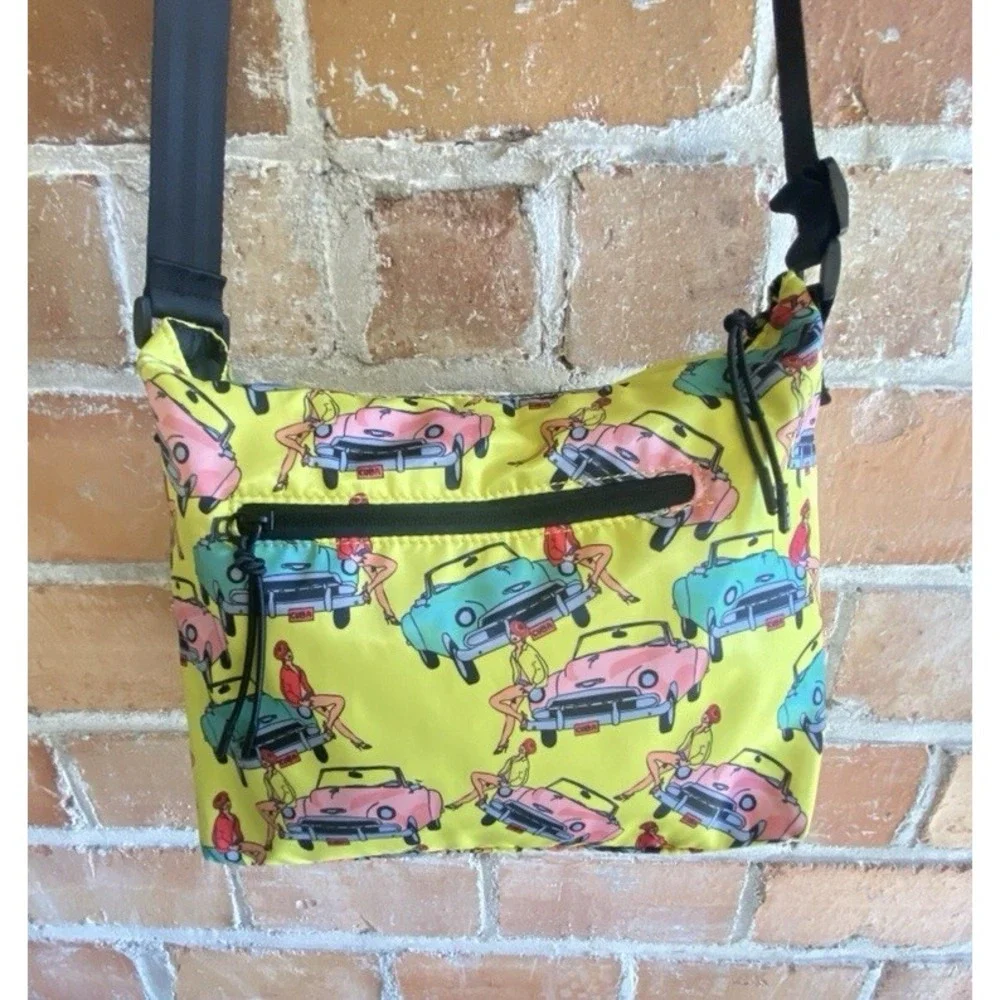 Retro Go Sac Vintage Cars 50s Pin-up Girl Cars Crossbody Shoulder Bag Purse Tote